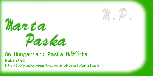 marta paska business card